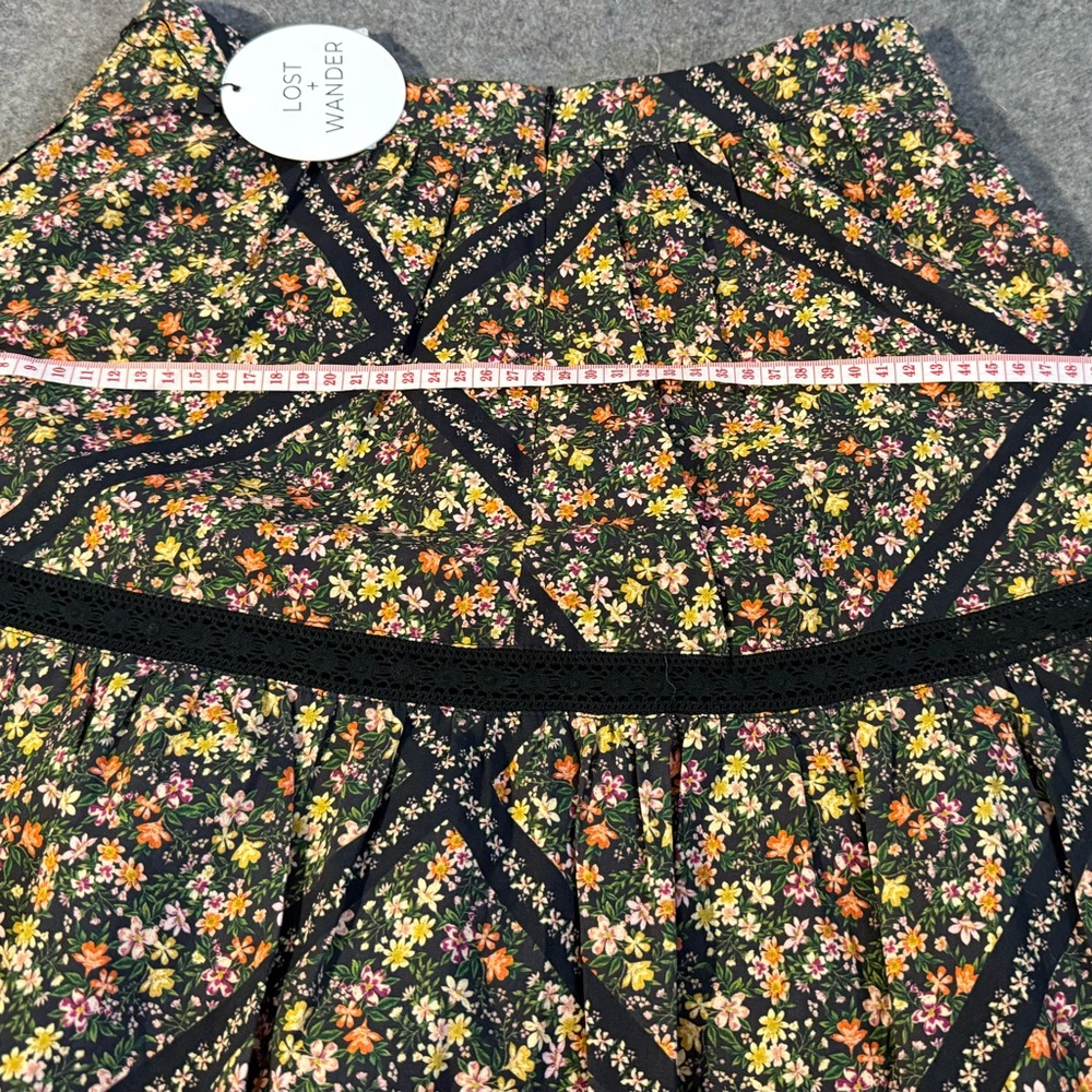 Lost + Wander Floral Skater Skirt - Black and Multicolor,Ortensia Mini Skirt - Picture 8 of 12